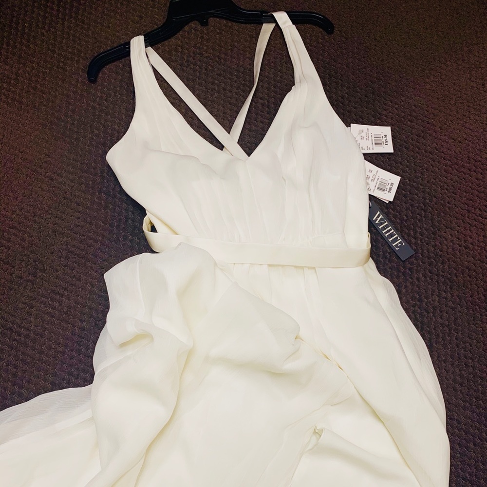 Long Chiffon Dress with Low Crisscross Back